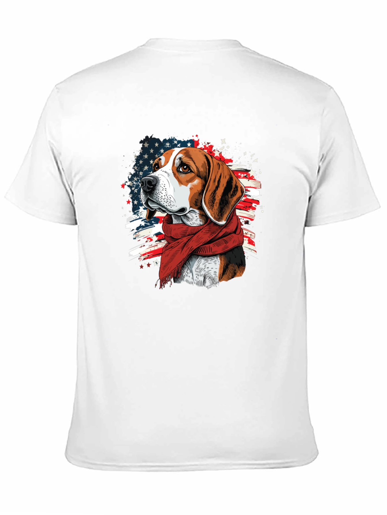 Patriotic Beagle T-Shirt - American Flag Dog Tee