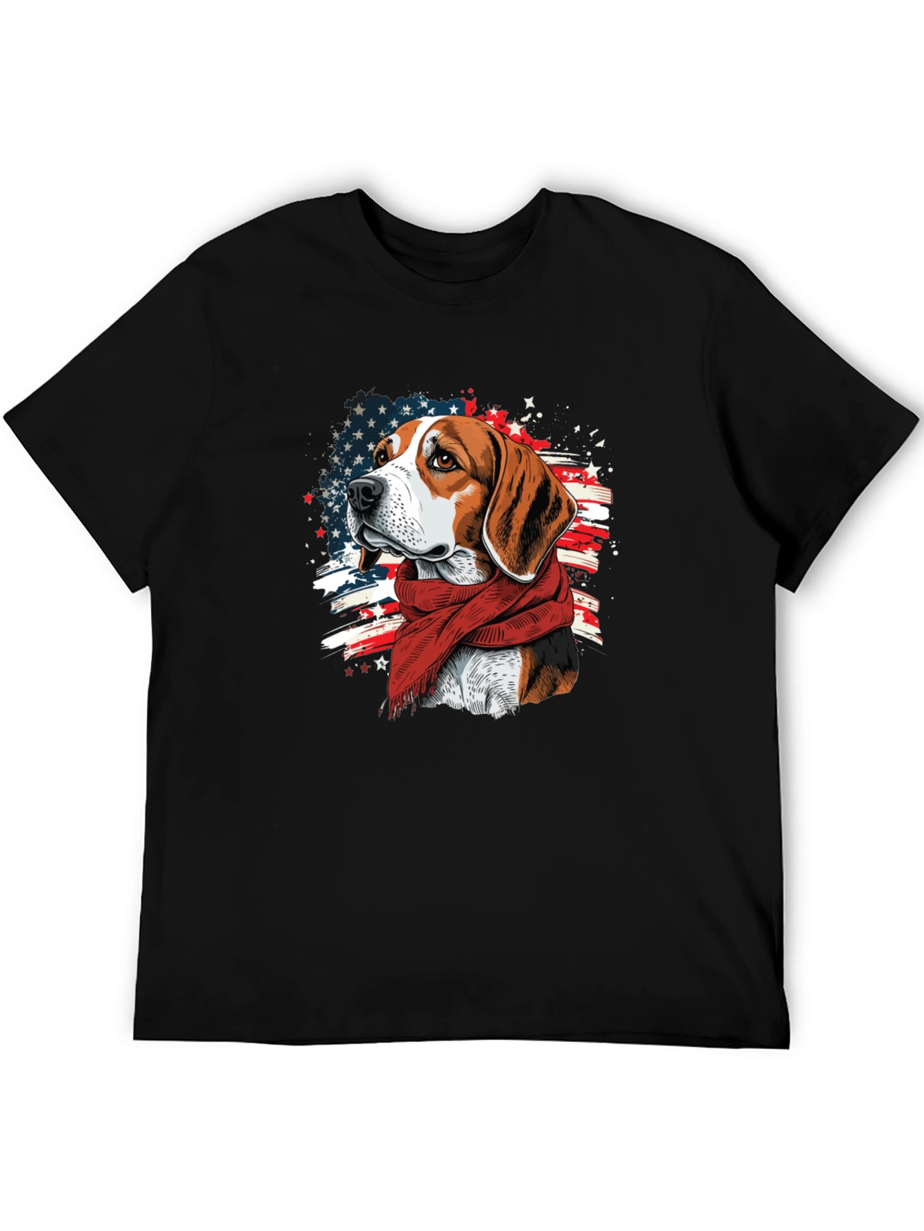 Patriotic Beagle T-Shirt - American Flag Dog Tee