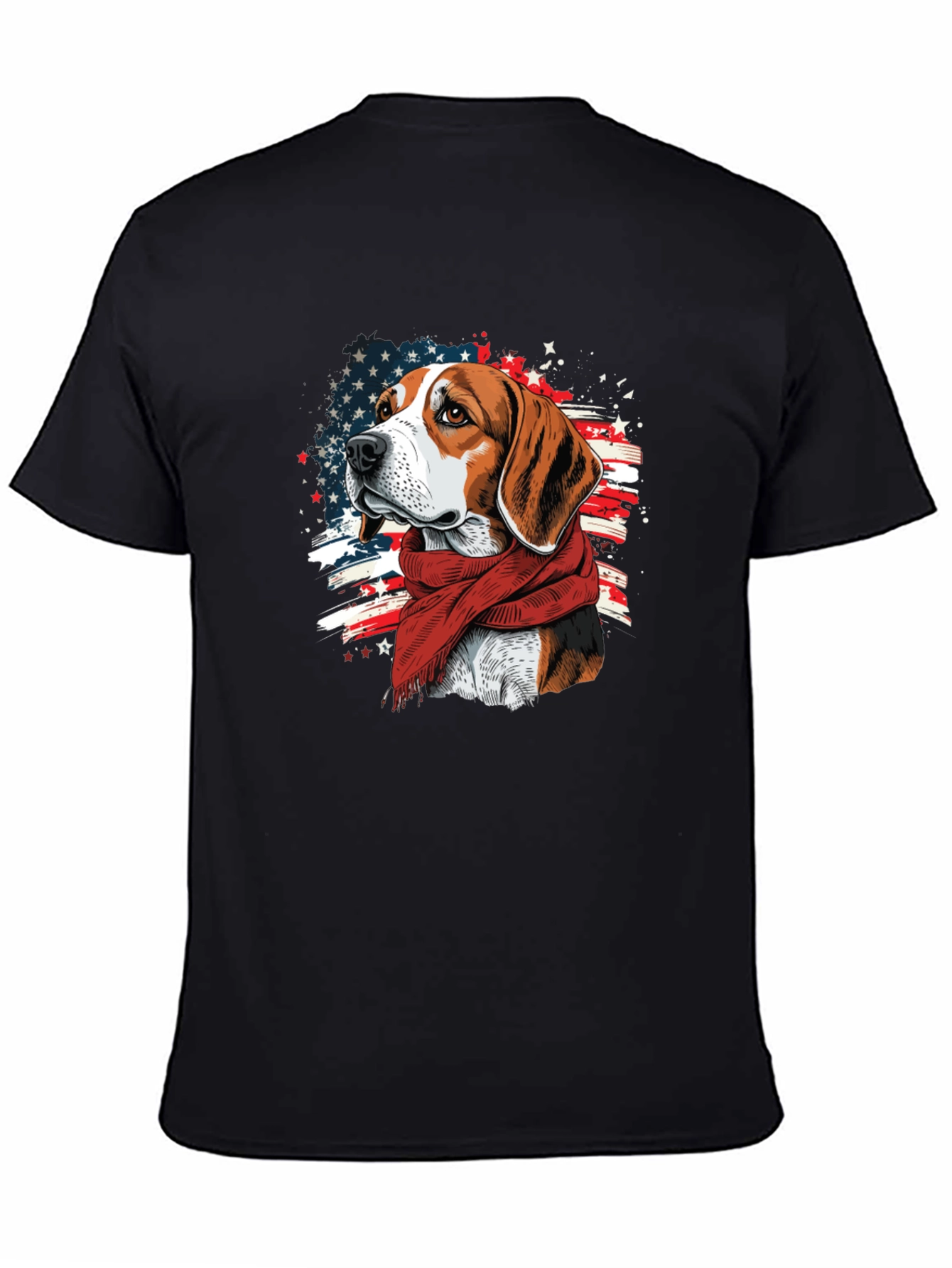 Patriotic Beagle T-Shirt - American Flag Dog Tee