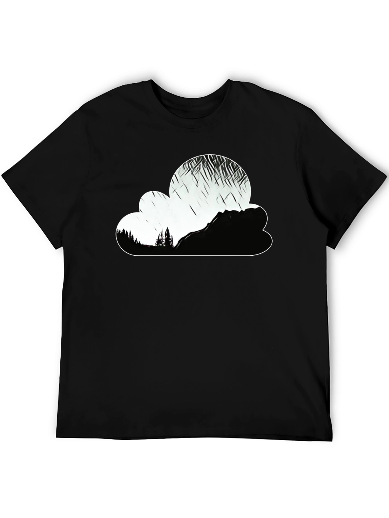 Mountain Cloud Graphic Tee - Black