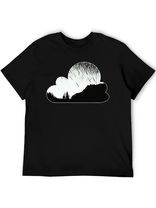 Mountain Cloud Graphic Tee - Black