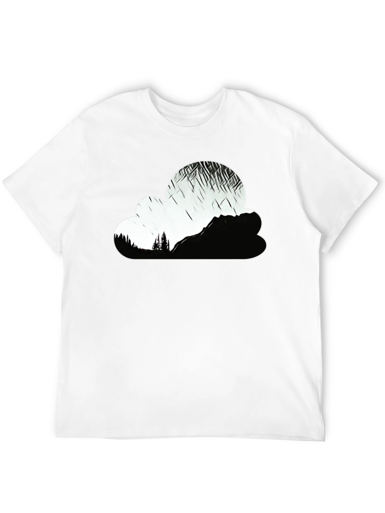 Mountain Cloud Graphic Tee - Black