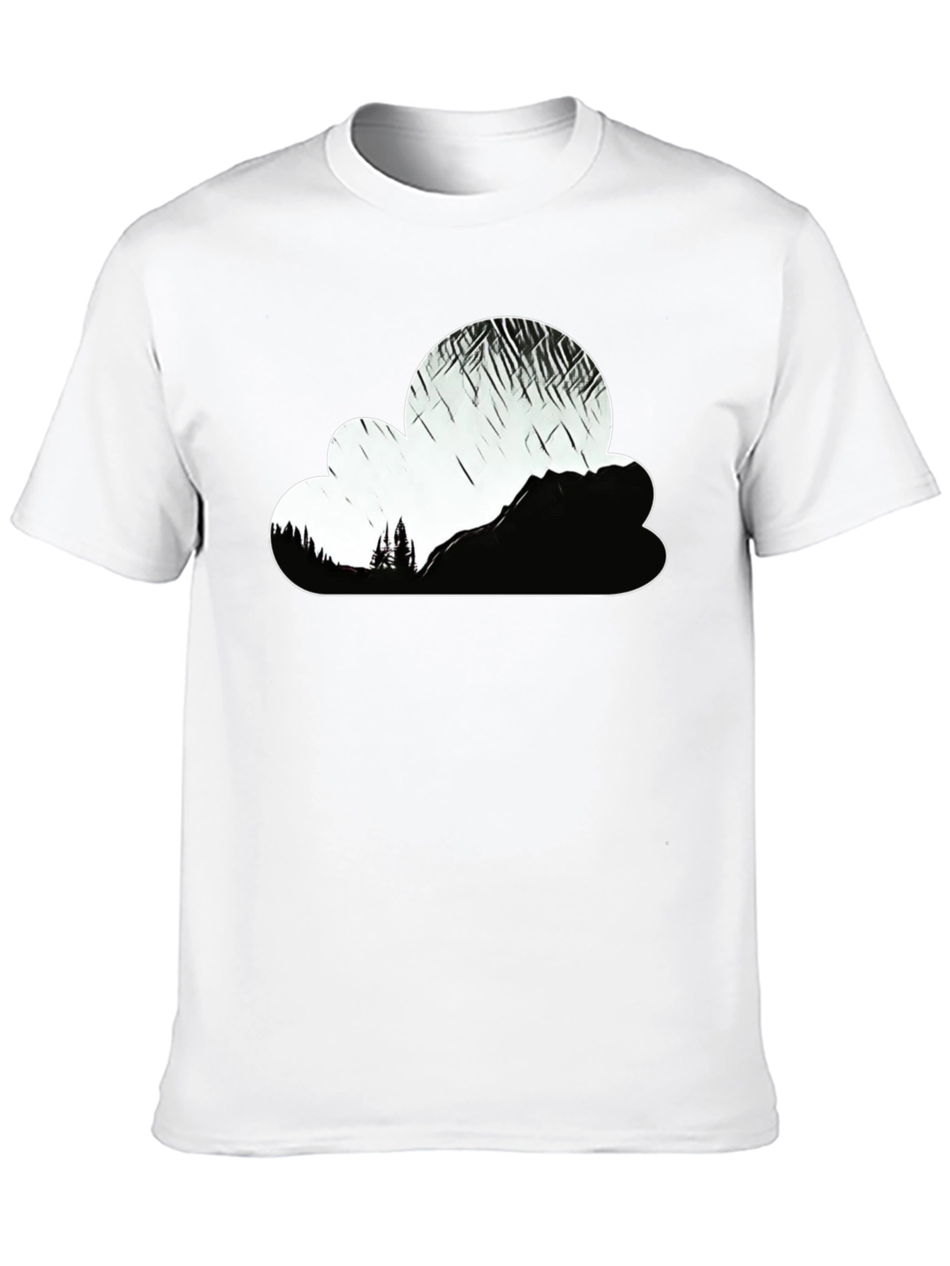 Mountain Cloud Graphic Tee - Black