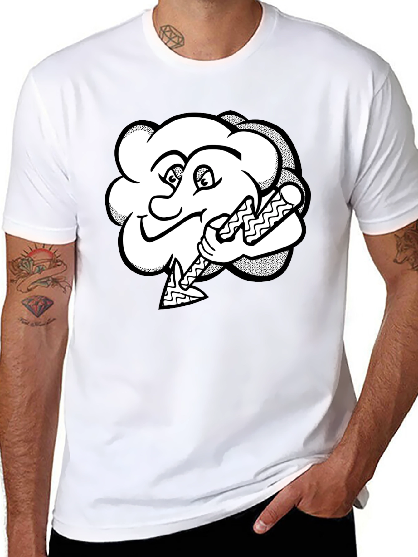 Funny Cartoon Cloud Baseball T-Shirt