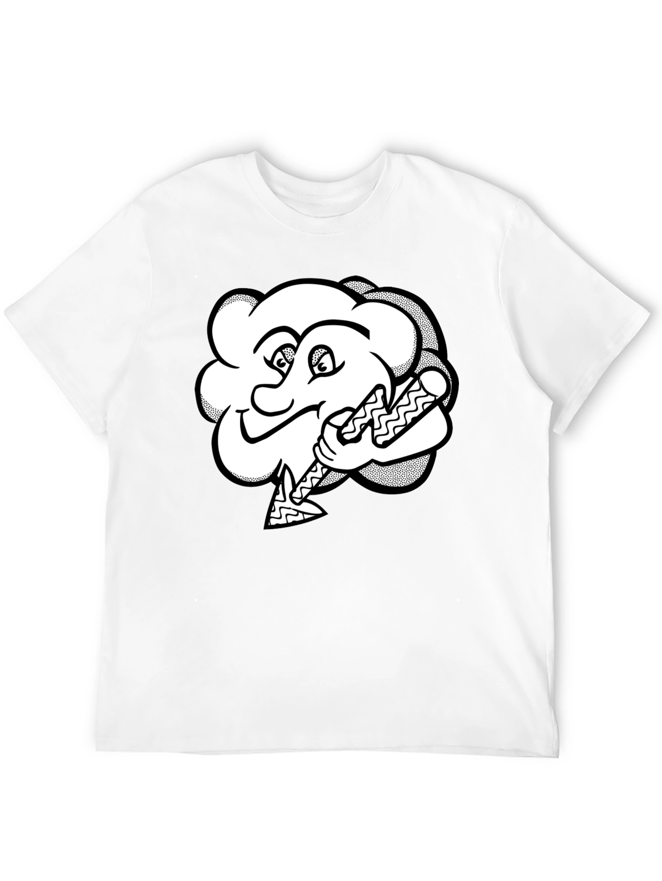 Funny Cartoon Cloud Baseball T-Shirt
