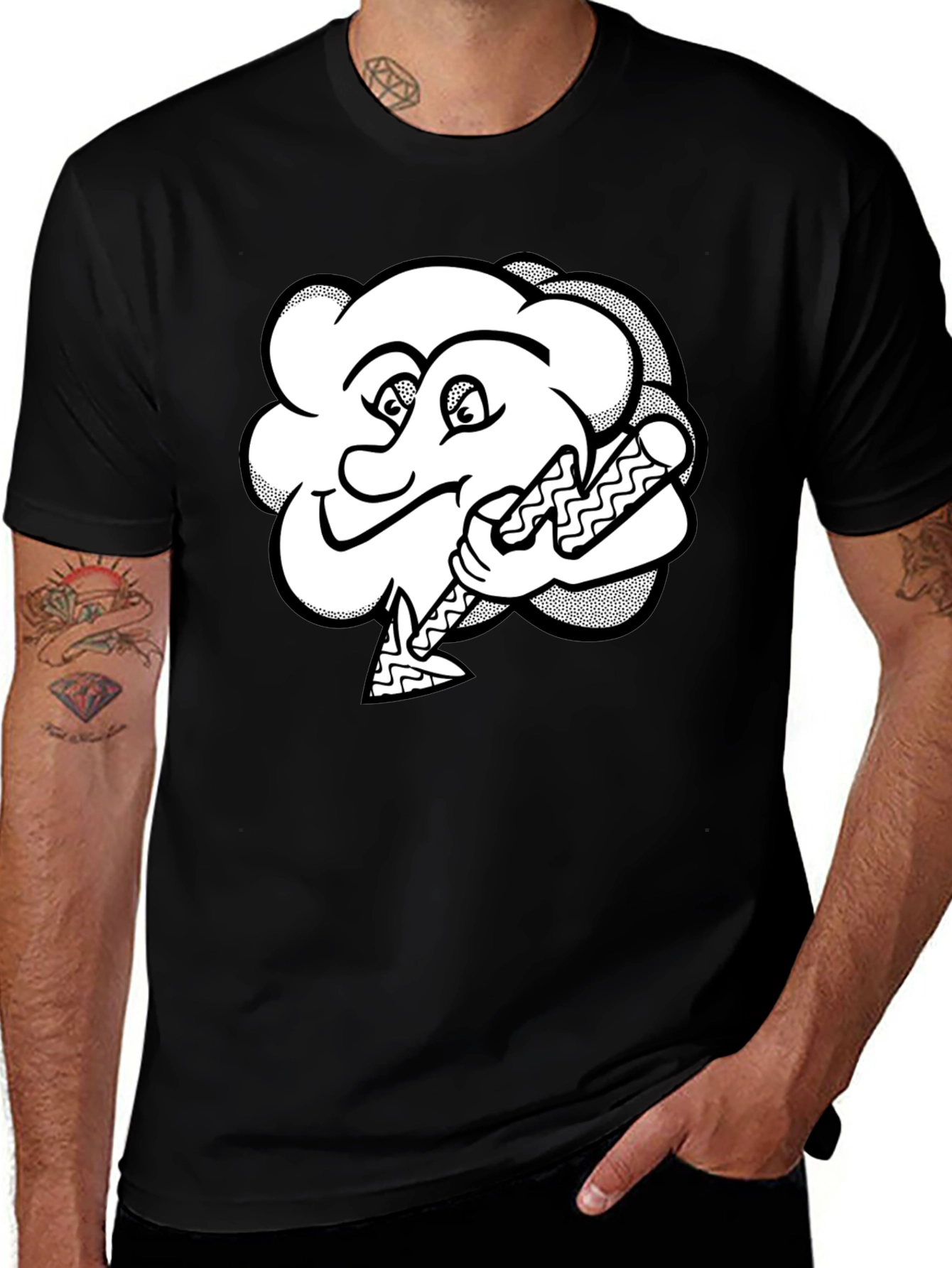 Funny Cartoon Cloud Baseball T-Shirt