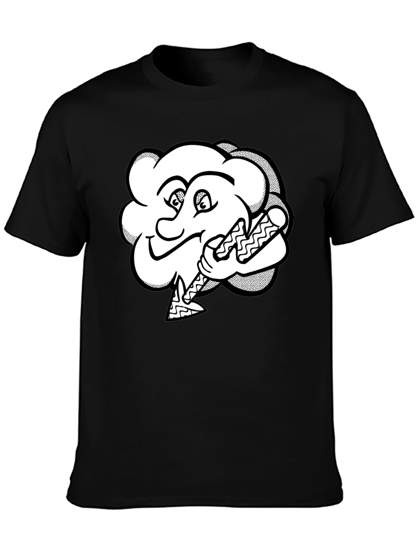 Funny Cartoon Cloud Baseball T-Shirt