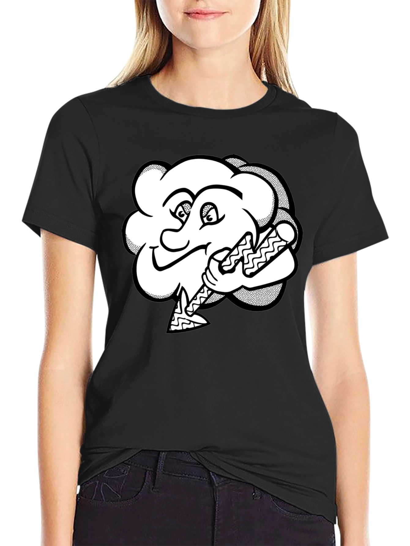 Funny Cartoon Cloud Baseball T-Shirt