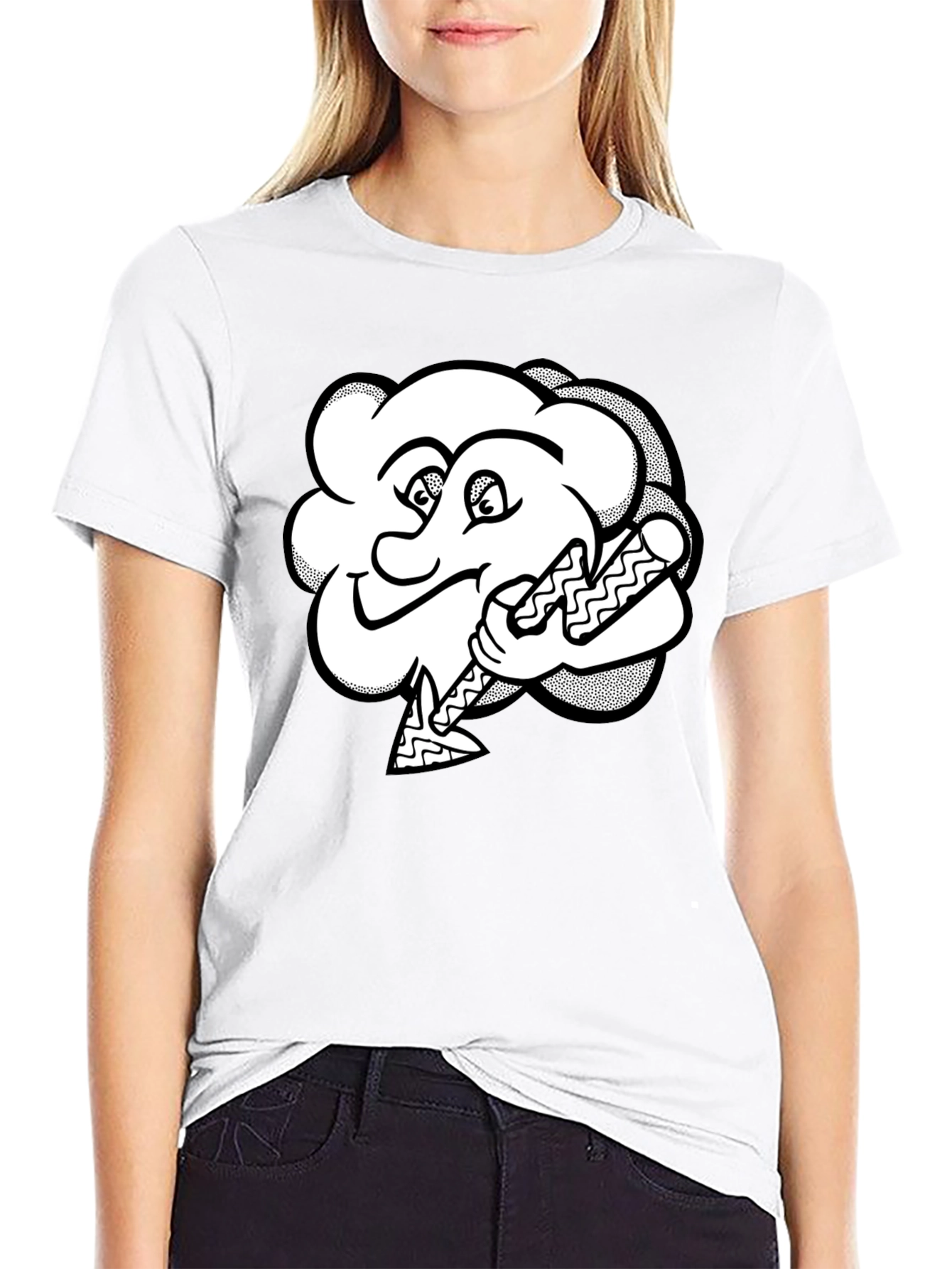 Funny Cartoon Cloud Baseball T-Shirt