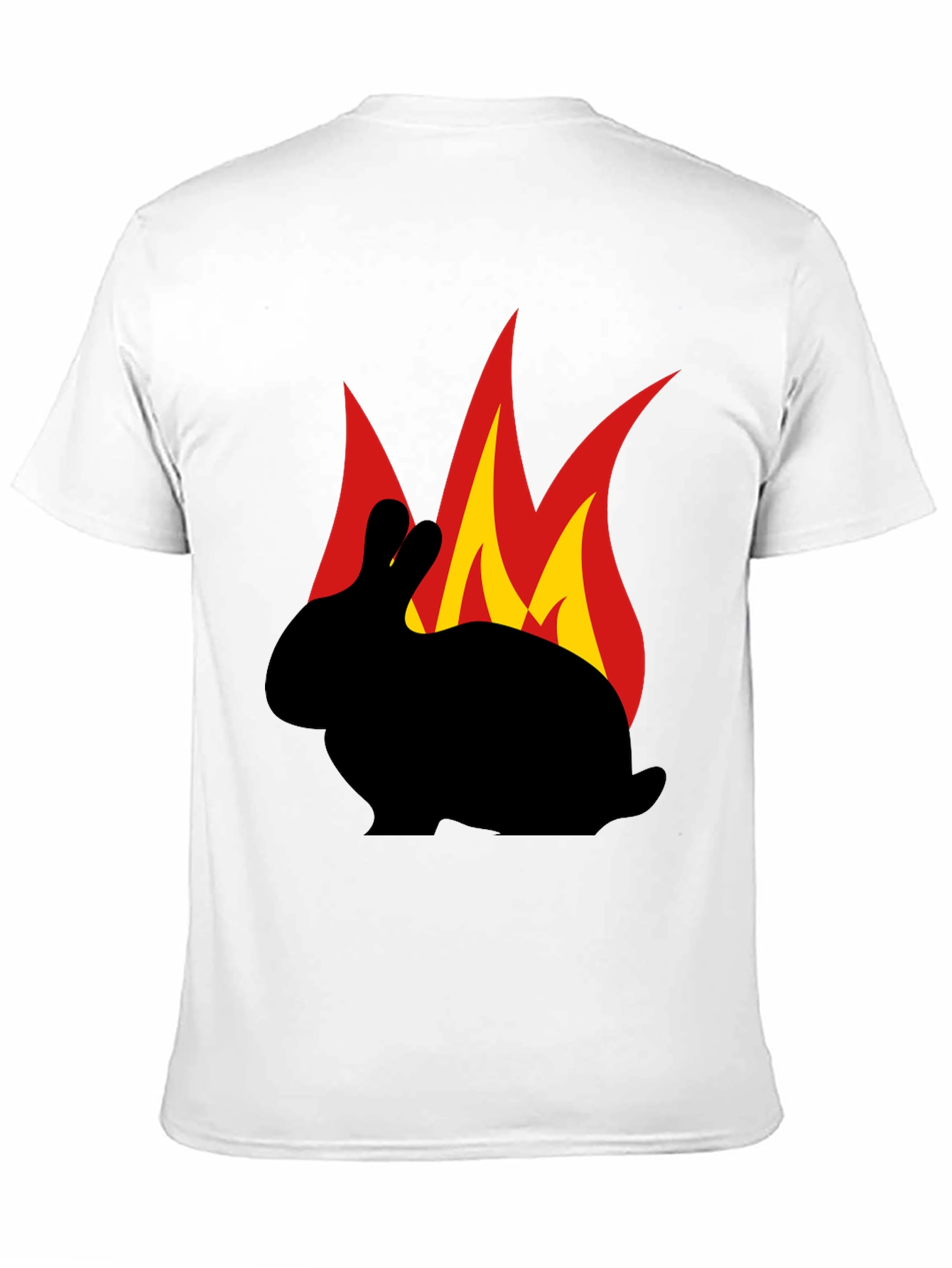 Flaming Rabbit Graphic Tee - Black Cotton T-Shirt