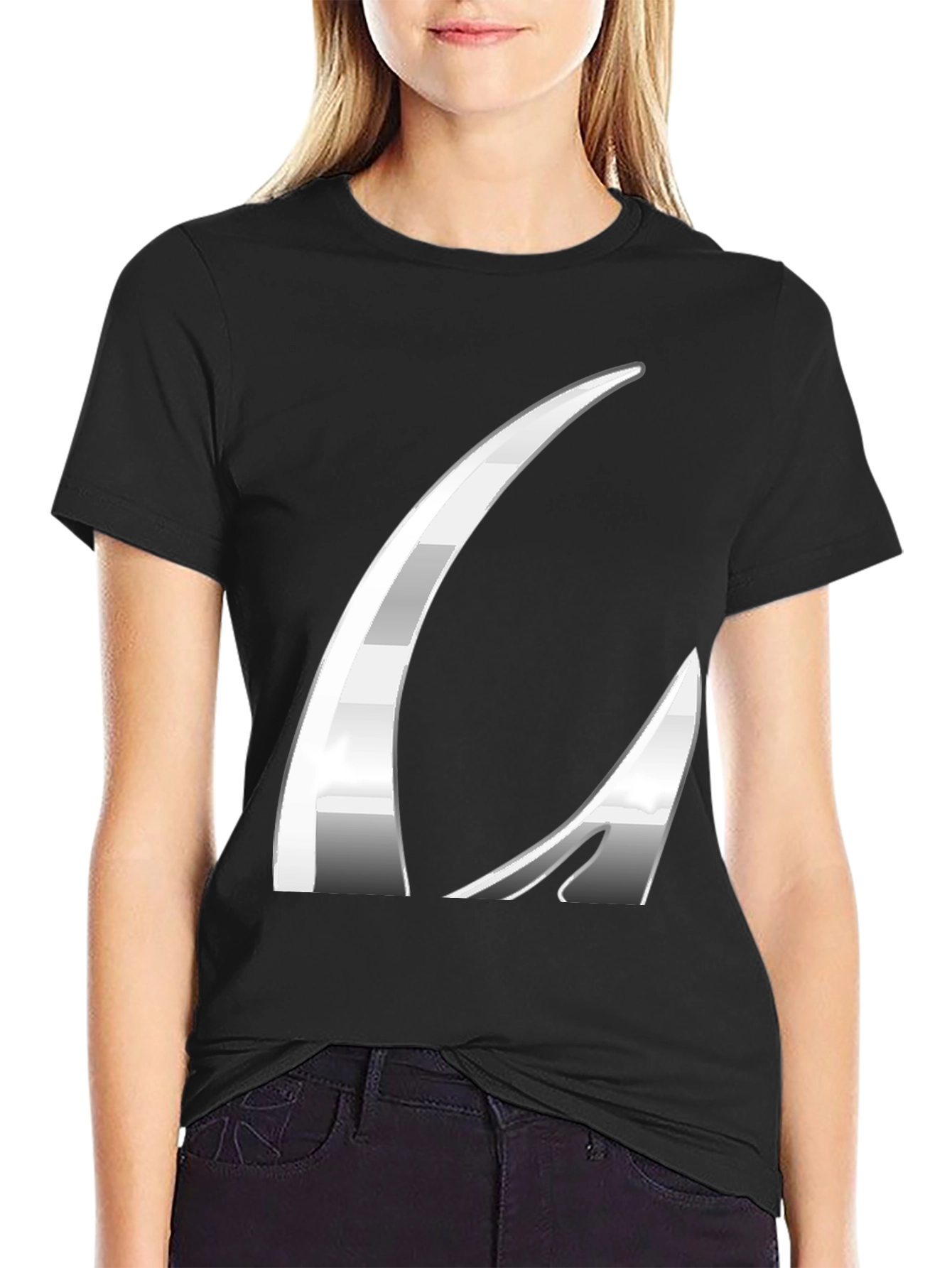 Modern Black Graphic Tee with Abstract Design