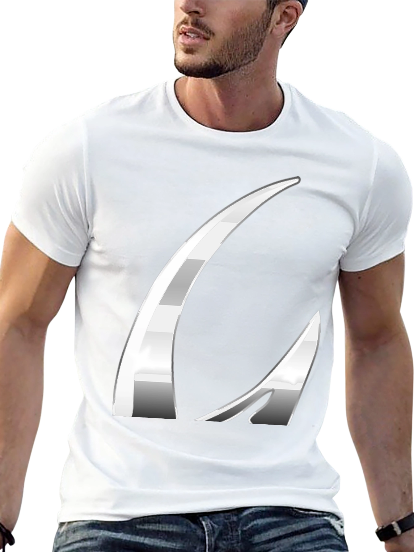 Modern Black Graphic Tee with Abstract Design