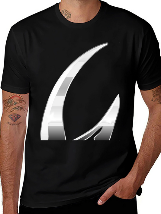 Modern Black Graphic Tee with Abstract Design