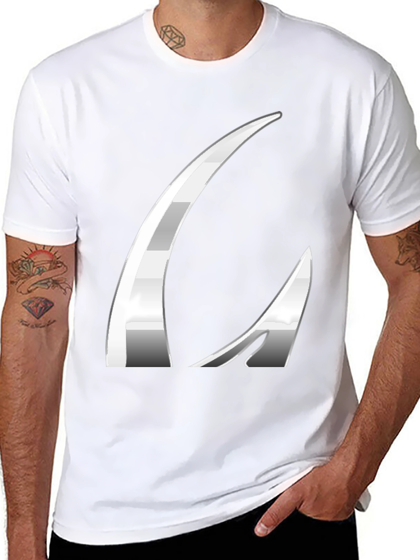 Modern Black Graphic Tee with Abstract Design