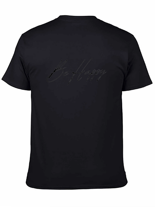 Be Happy Black T-Shirt - Stylish & Comfortable