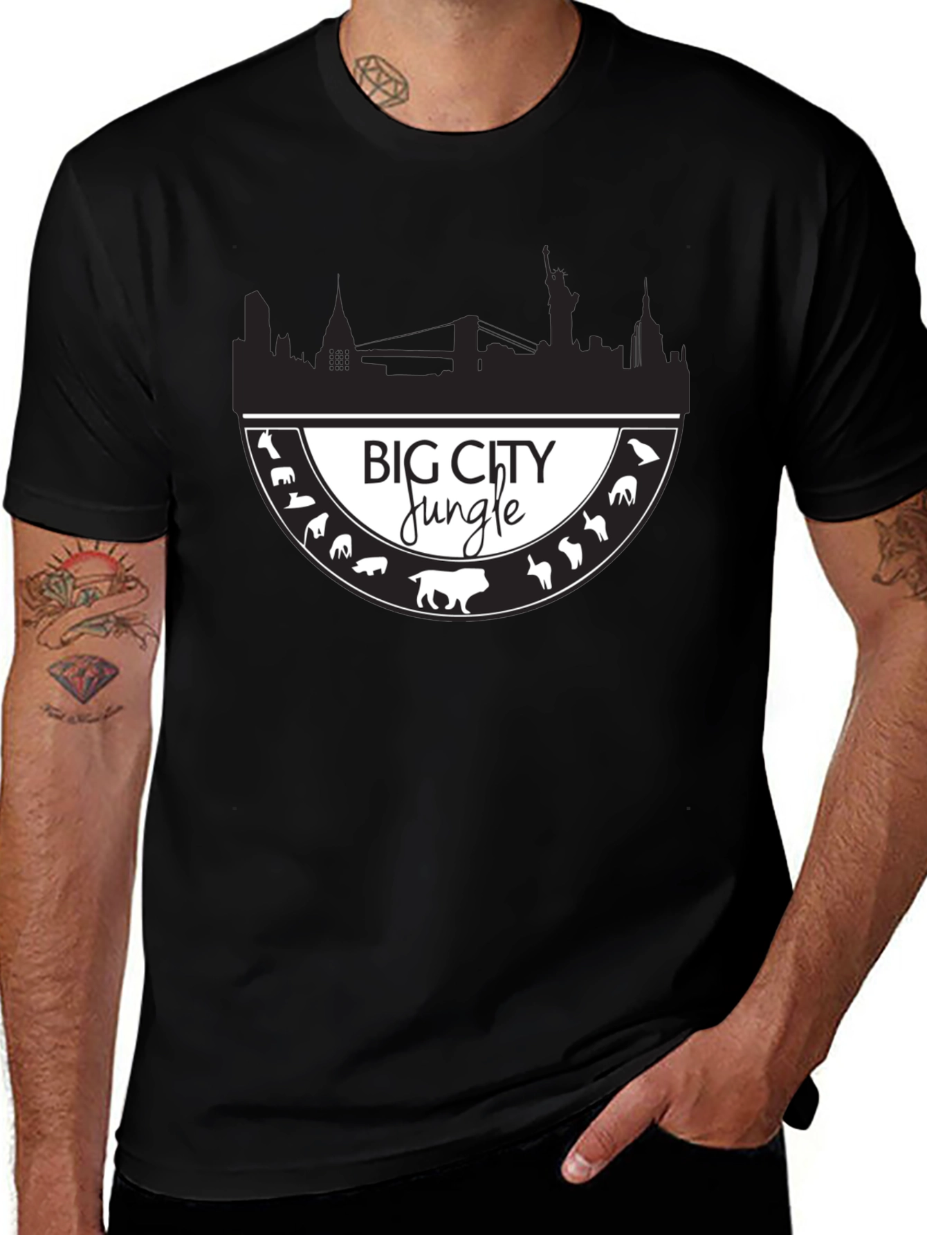 Big City Jungle Mens Graphic T-Shirt