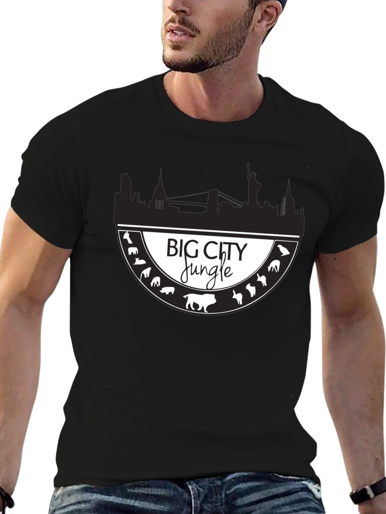 Big City Jungle Mens Graphic T-Shirt
