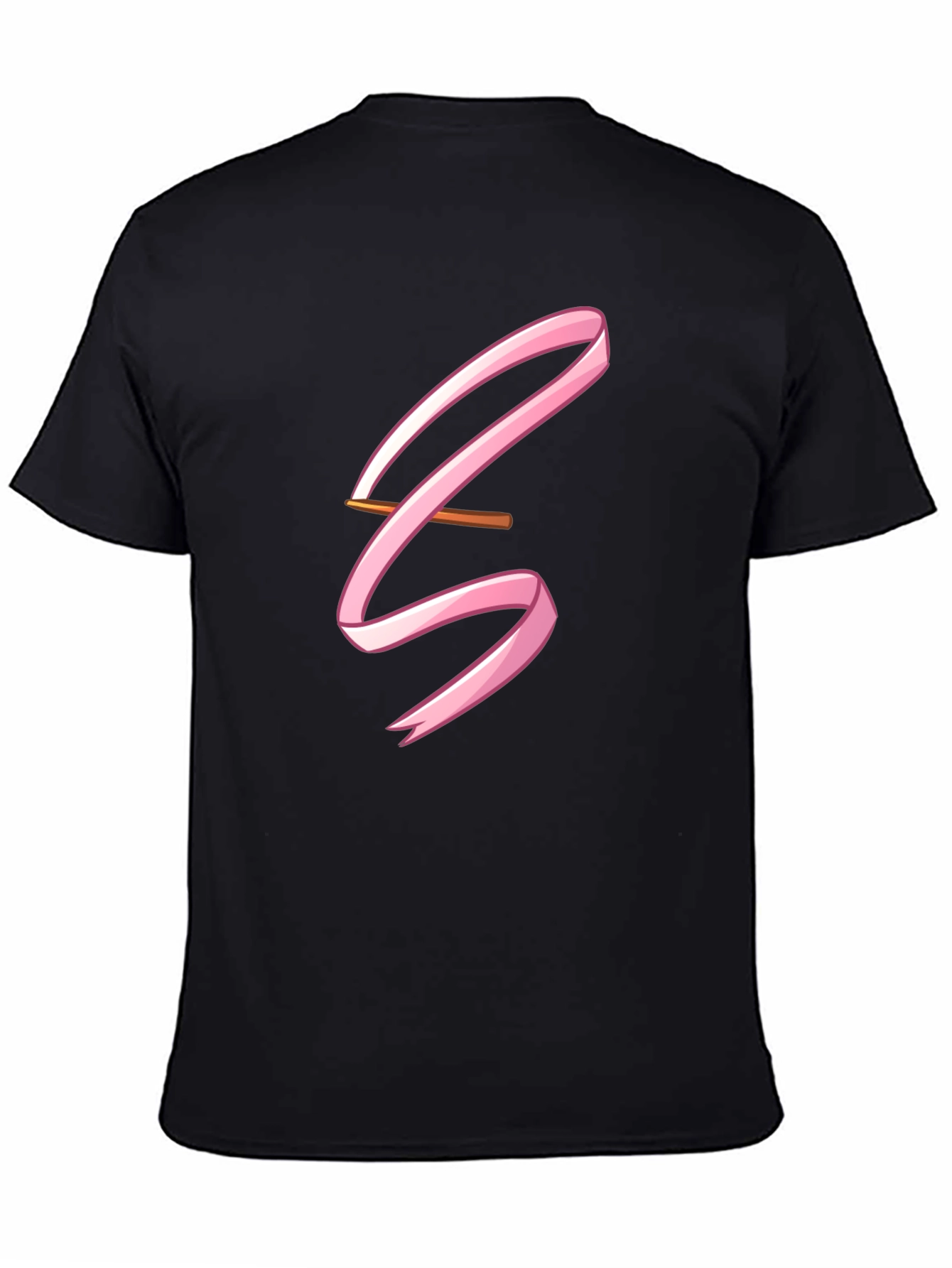 Pink Ribbon Graphic Black Tee