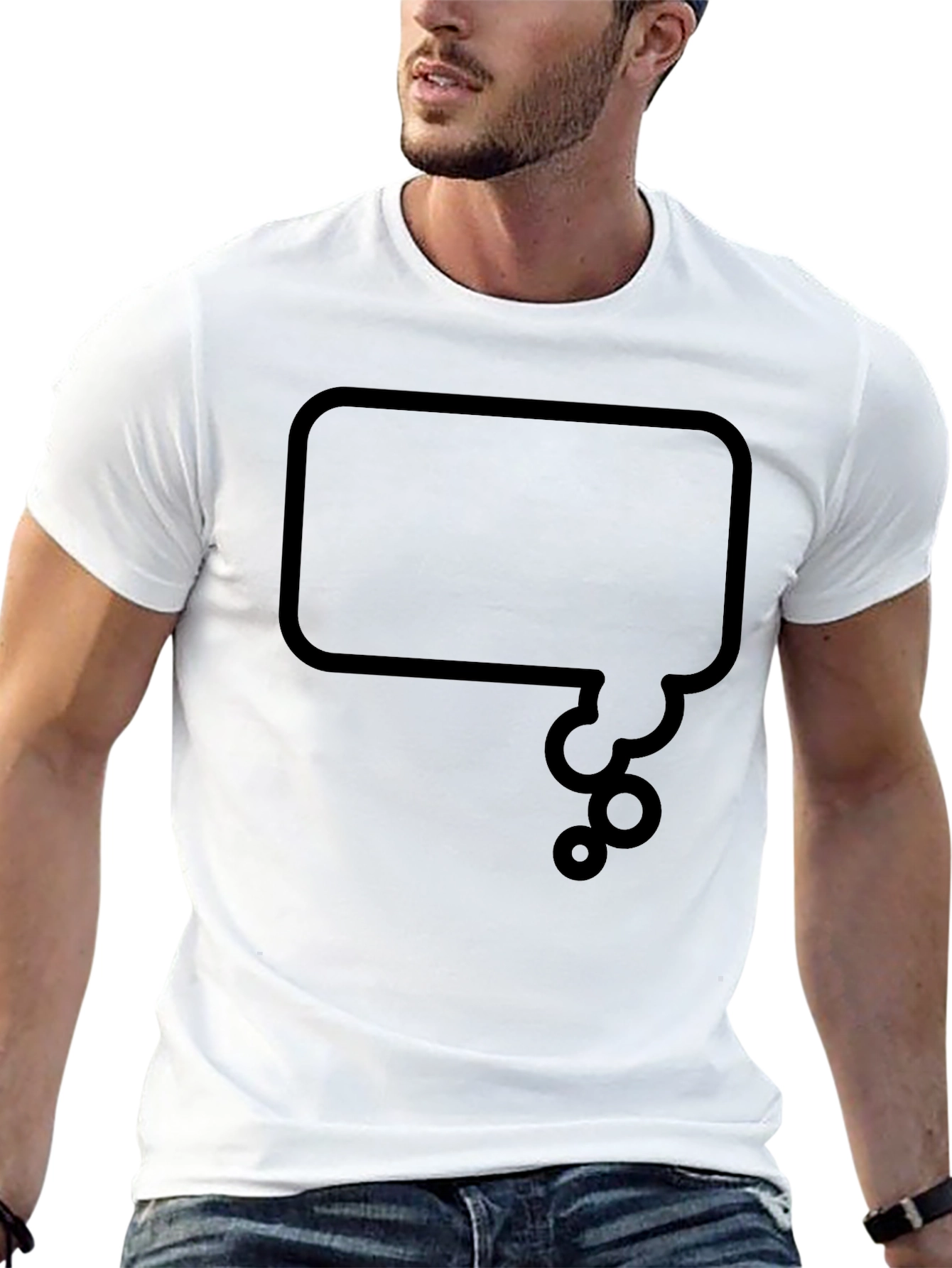 Thinking Bubble Graphic Tee - Black Casual Shirt