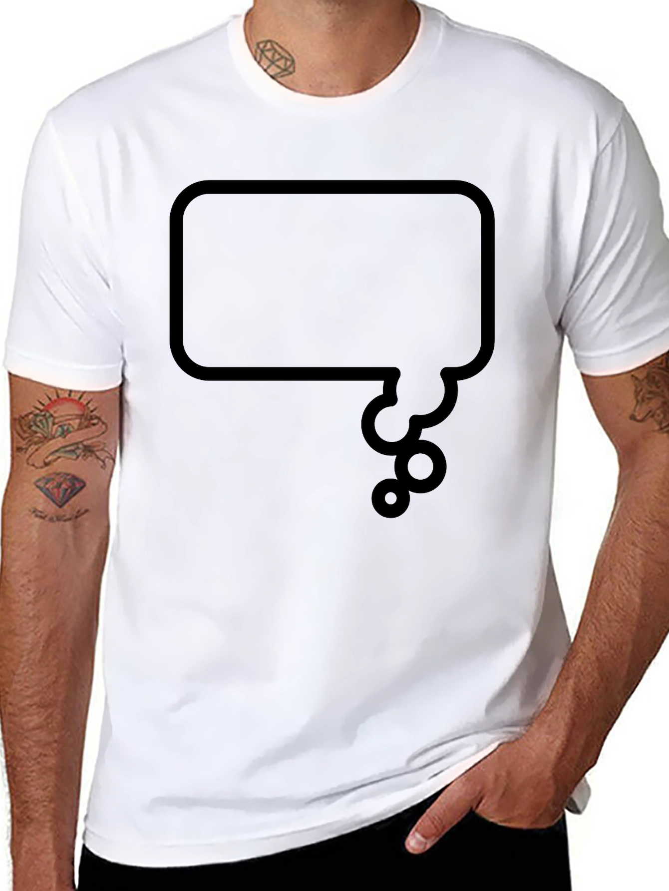 Thinking Bubble Graphic Tee - Black Casual Shirt
