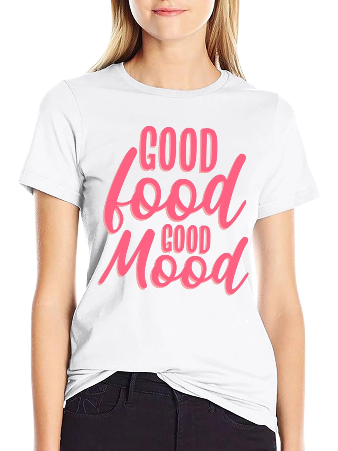Good Food Good Mood Graphic Tee - Black