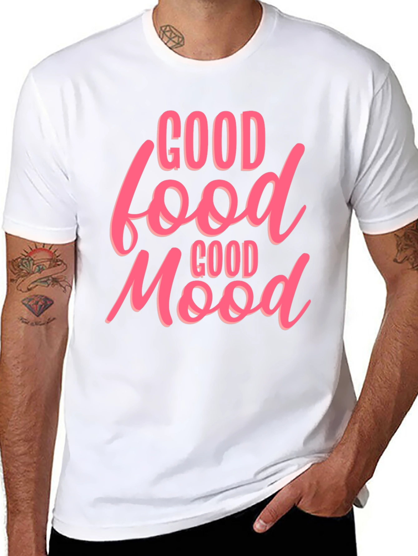 Good Food Good Mood Graphic Tee - Black