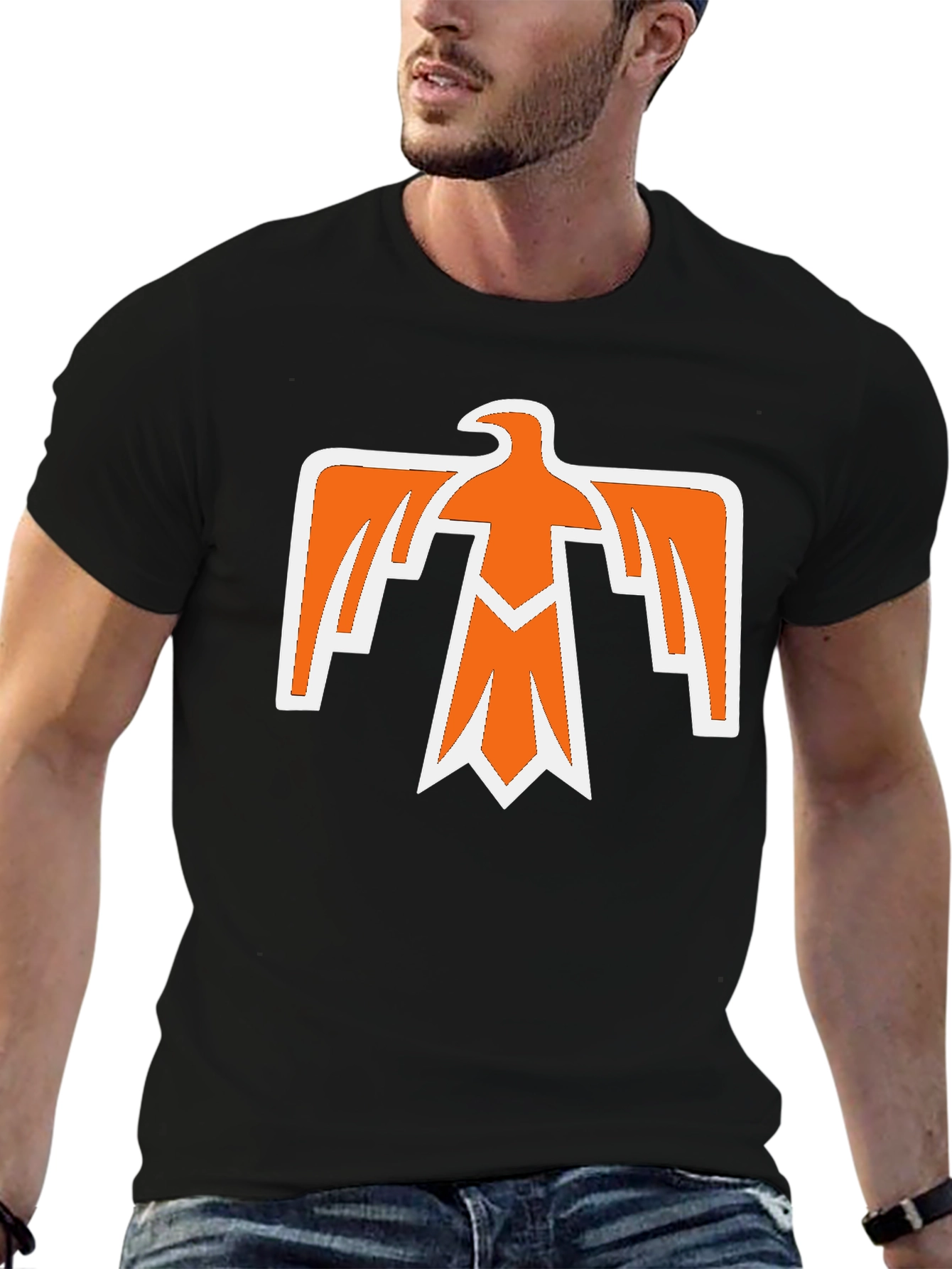 Bold Eagle Graphic Tee - Black Cotton Blend
