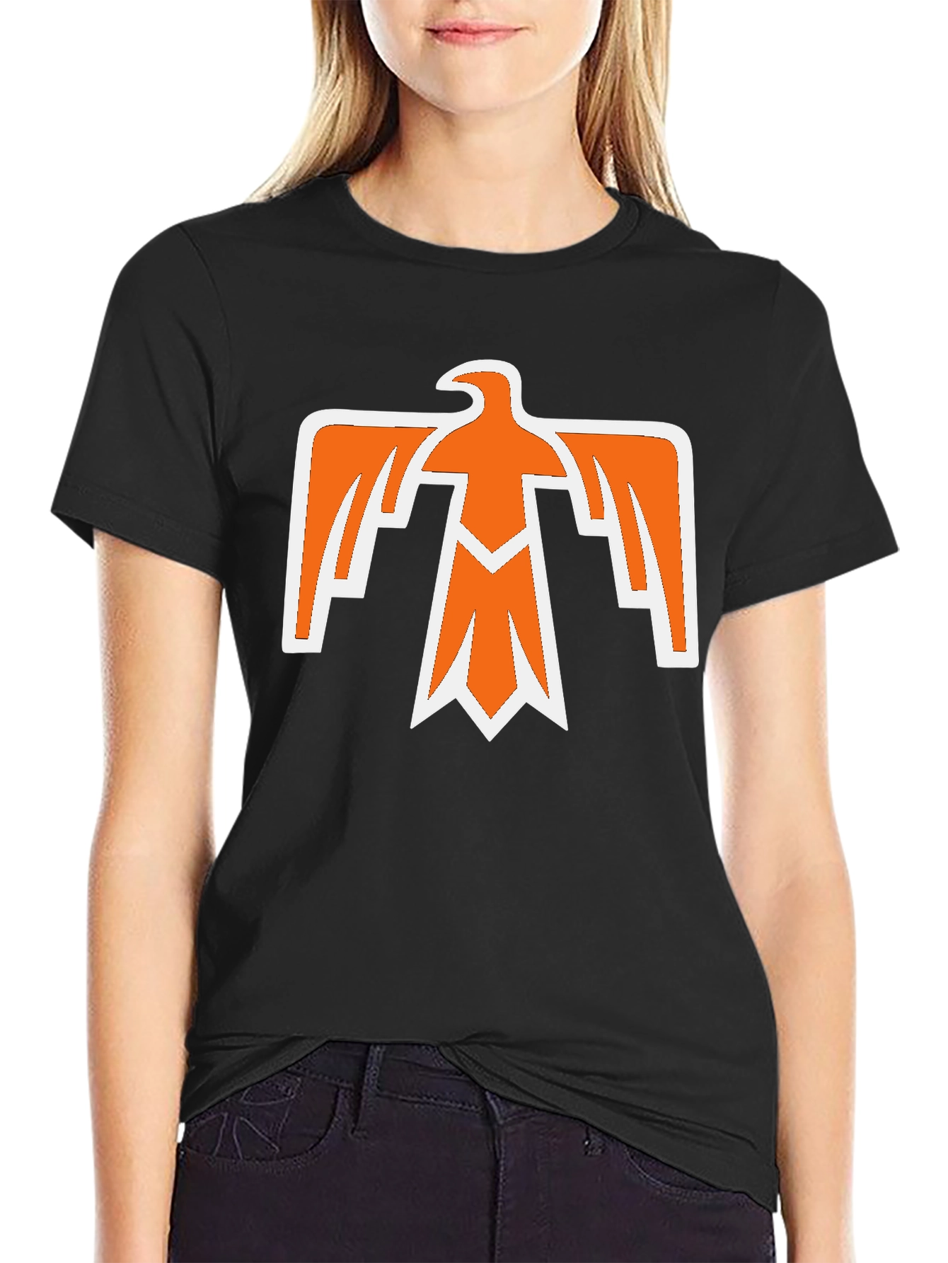 Bold Eagle Graphic Tee - Black Cotton Blend