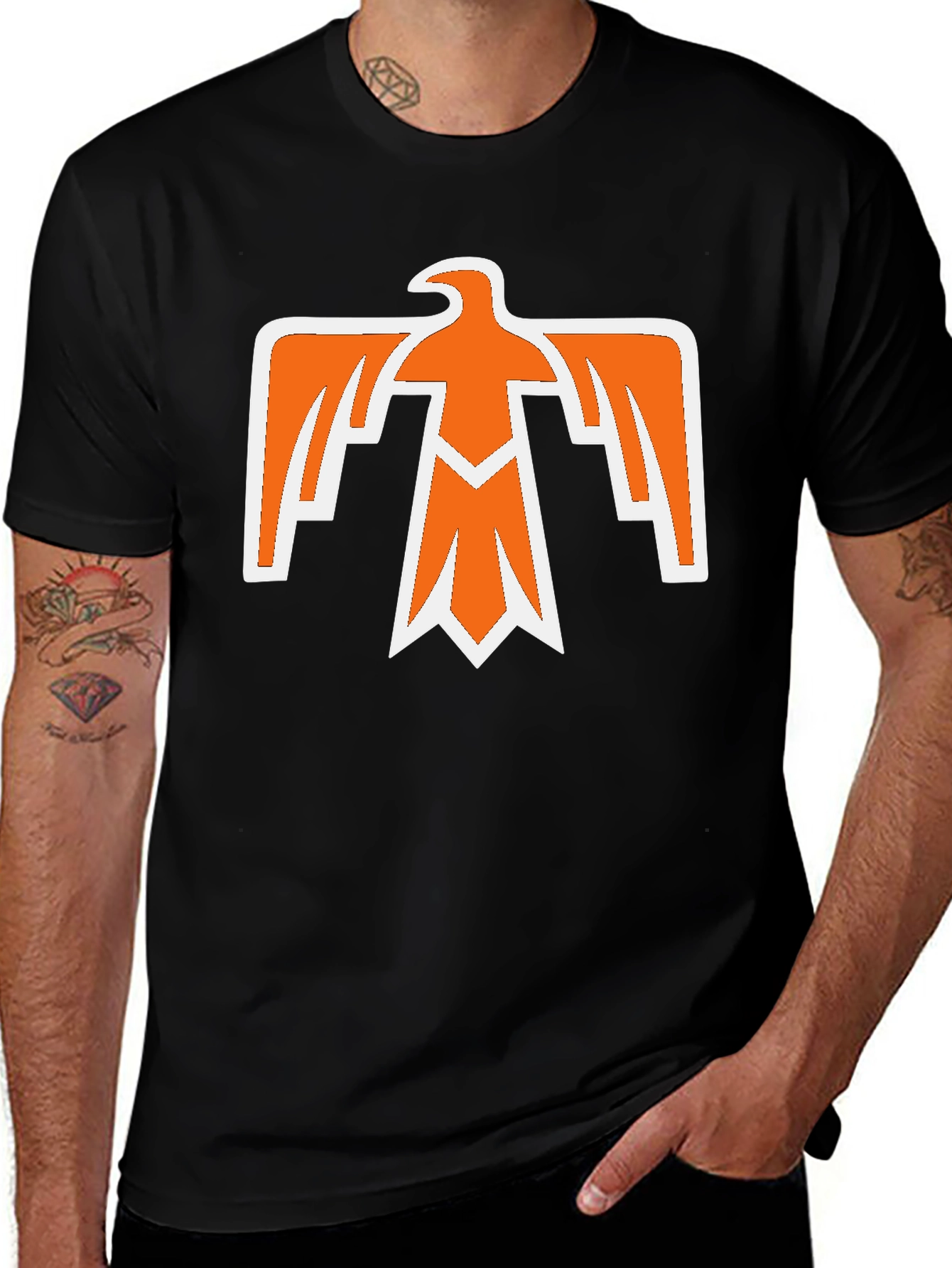 Bold Eagle Graphic Tee - Black Cotton Blend