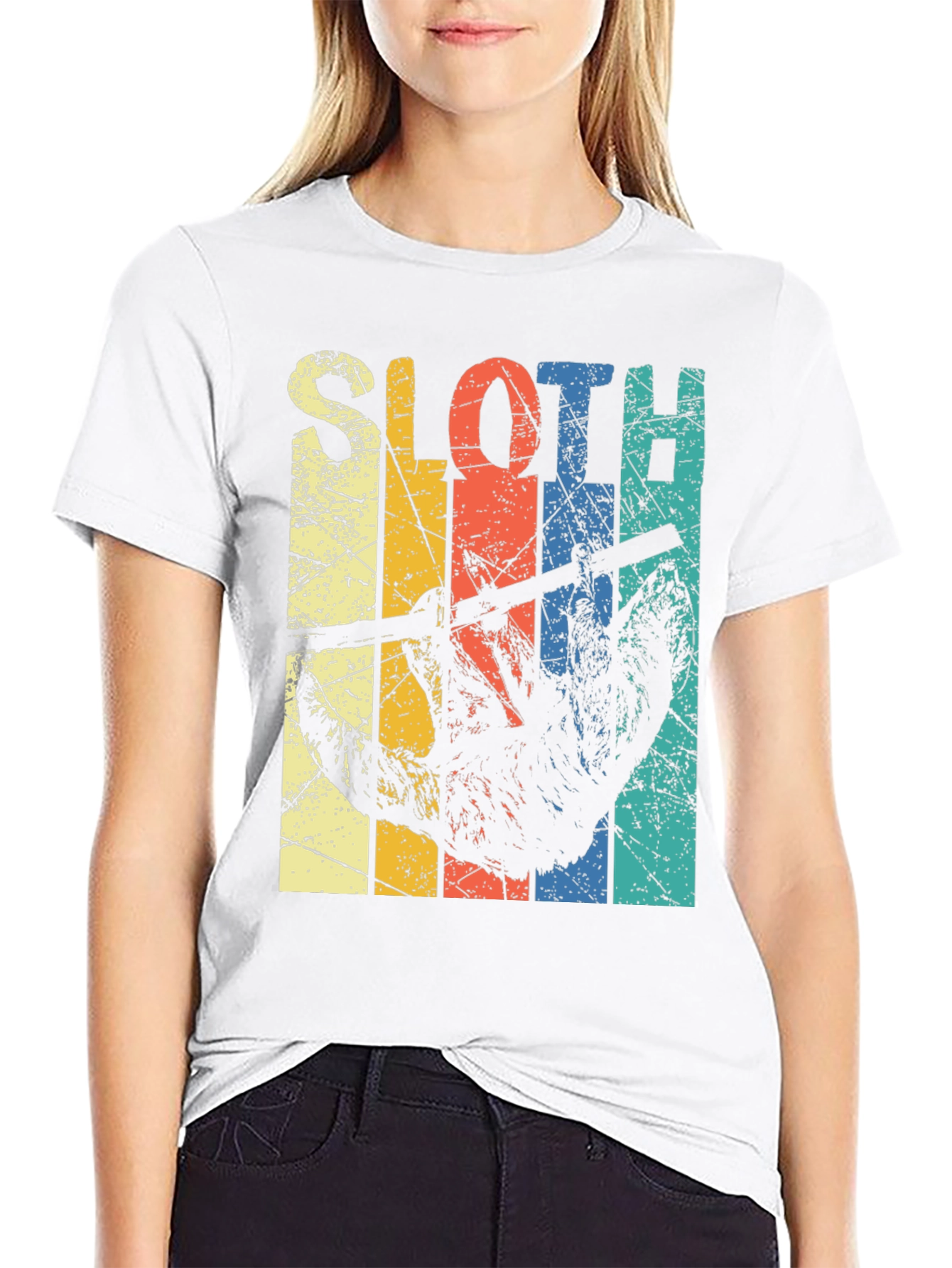 Retro Sloth Graphic T-Shirt - Hang Loose in Style