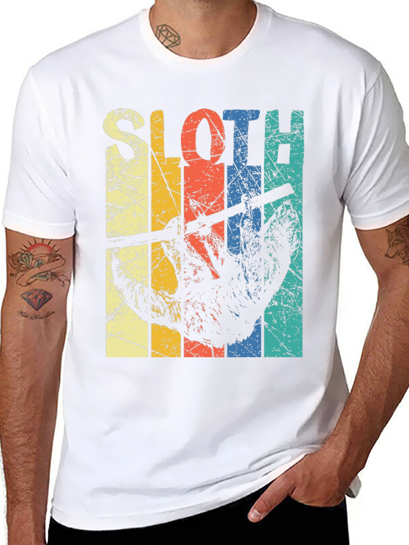 Retro Sloth Graphic T-Shirt - Hang Loose in Style