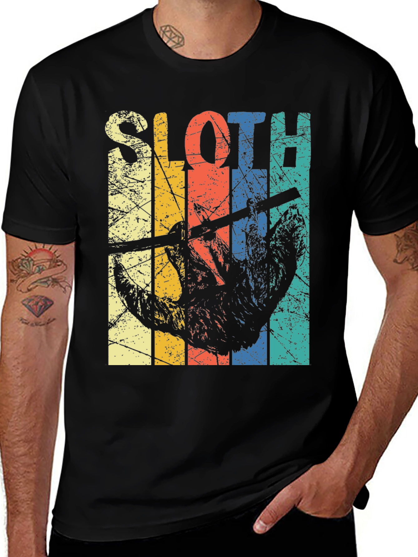 Retro Sloth Graphic T-Shirt - Hang Loose in Style