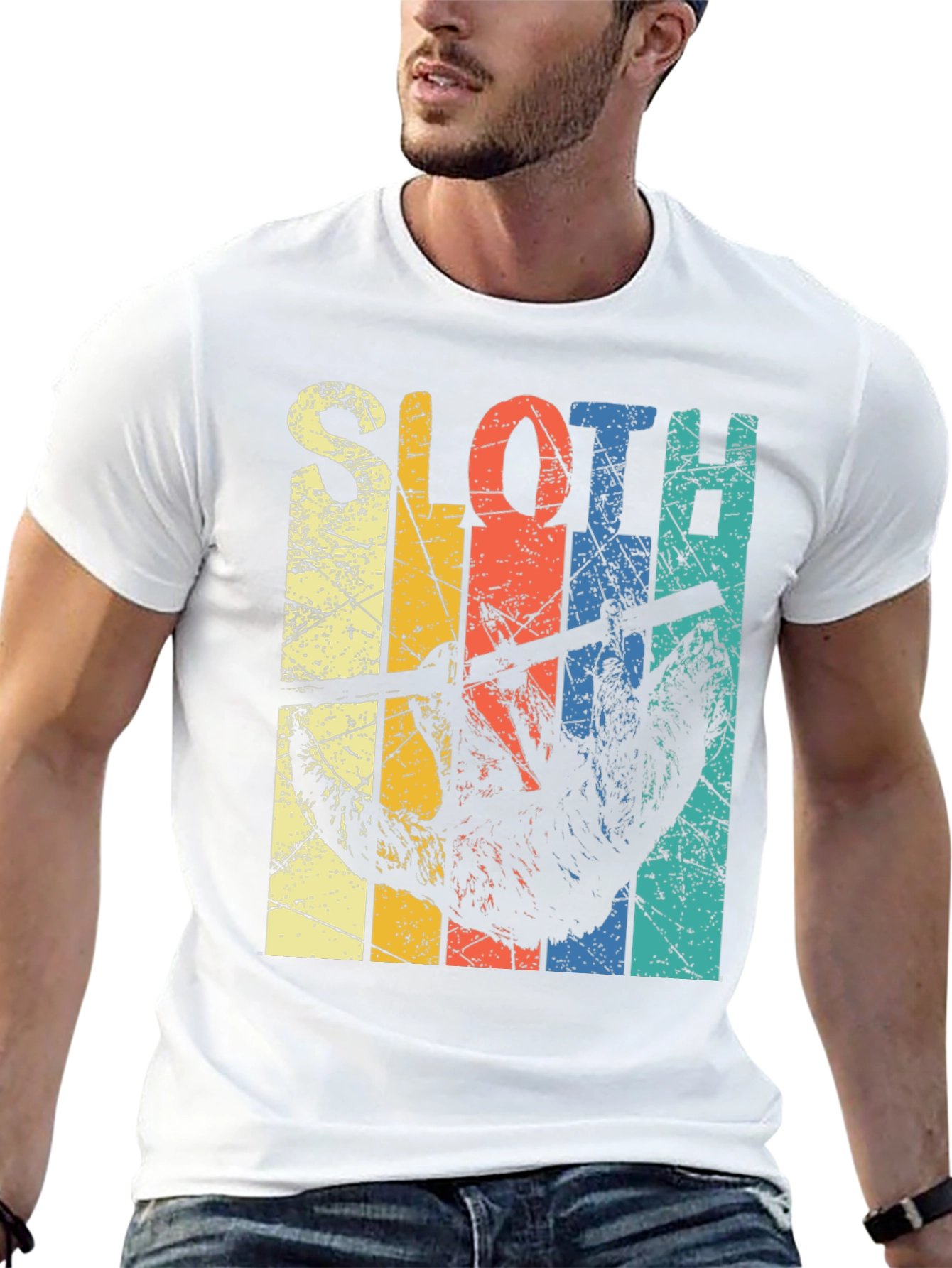 Retro Sloth Graphic T-Shirt - Hang Loose in Style