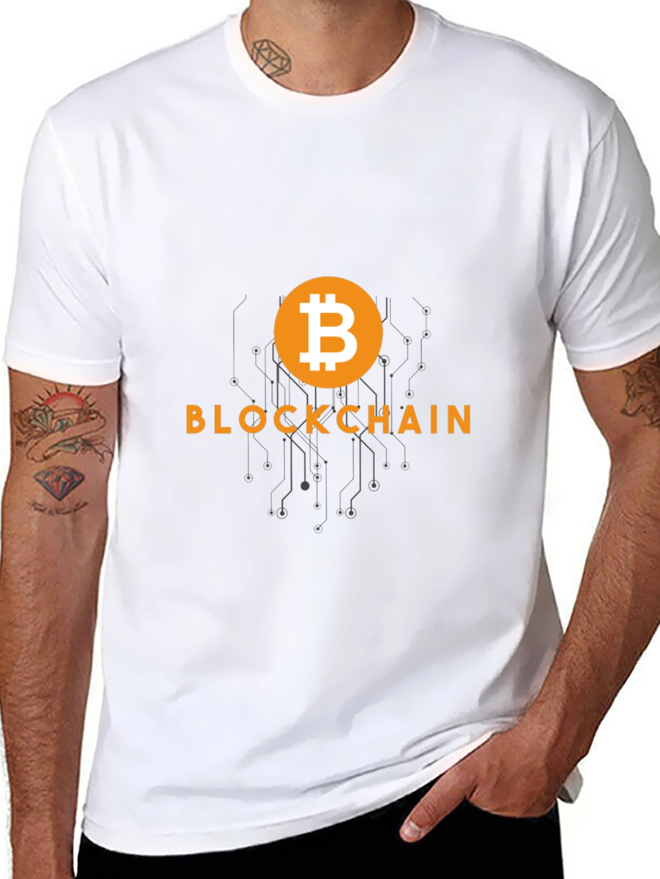 Blockchain Bitcoin Graphic Tee - Crypto T-Shirt