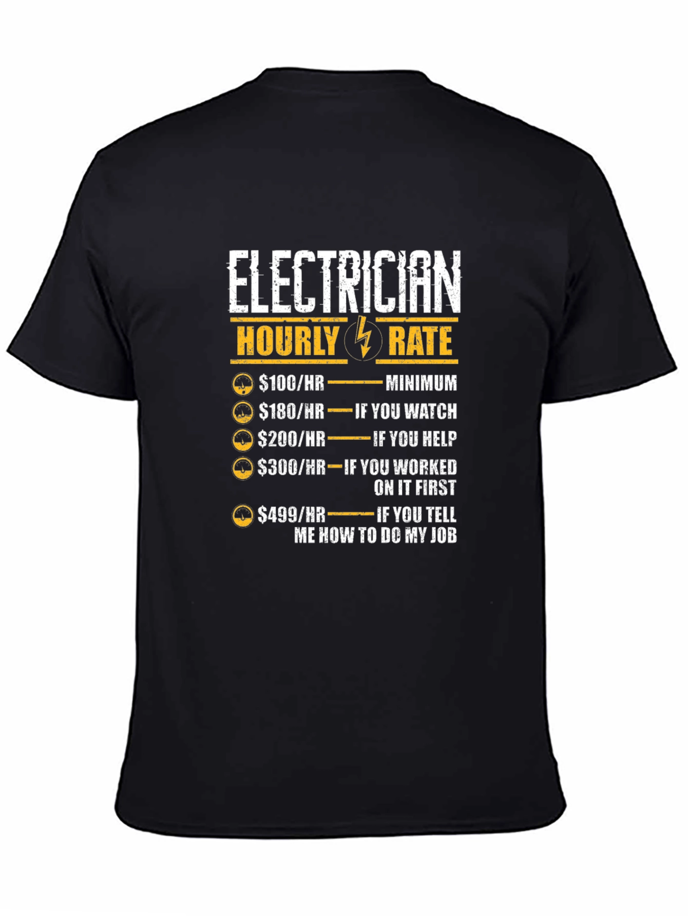 Electrician Hourly Rate Funny T-Shirt