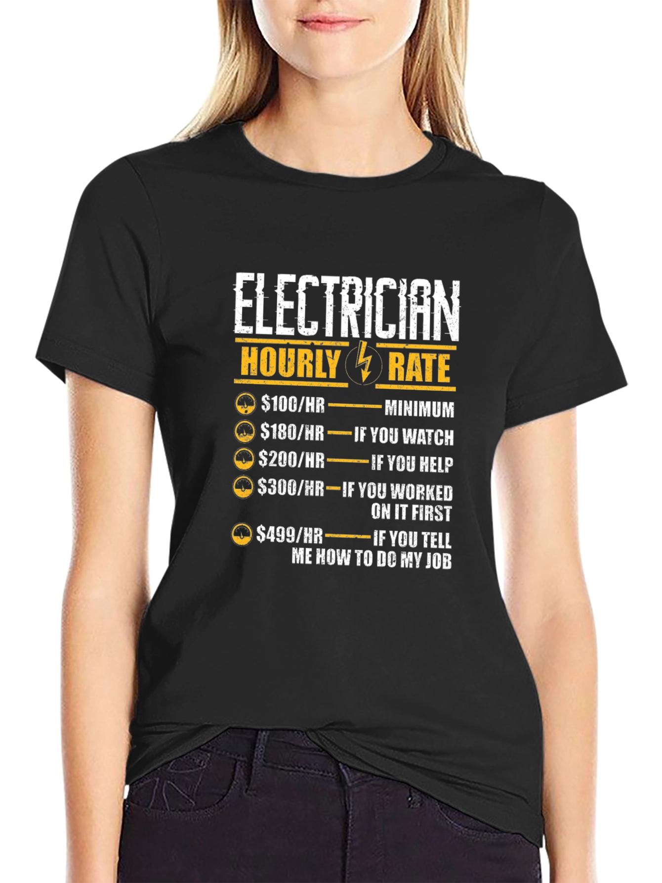 Electrician Hourly Rate Funny T-Shirt