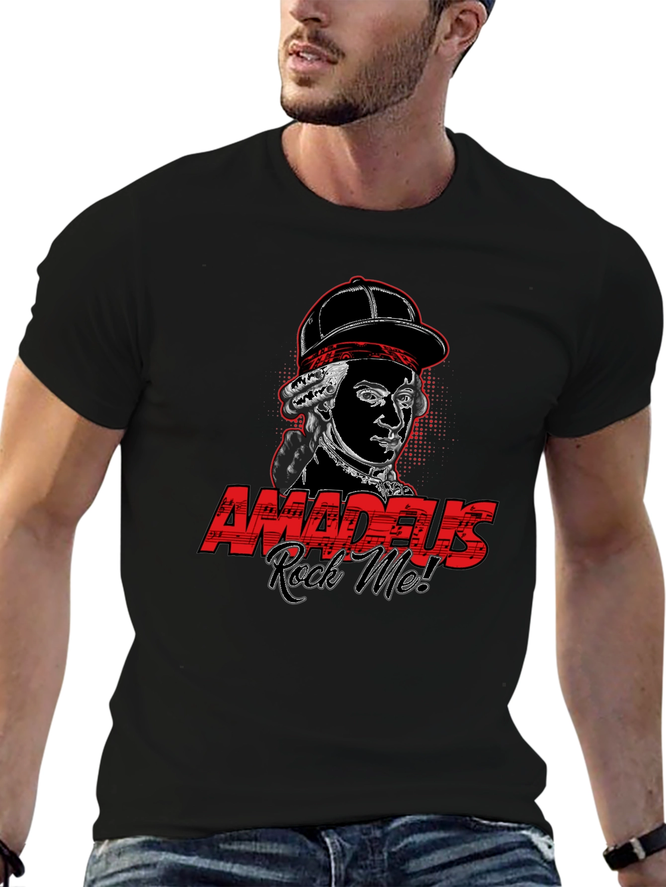 Amadeus Rock Me! Graphic T-Shirt - Black