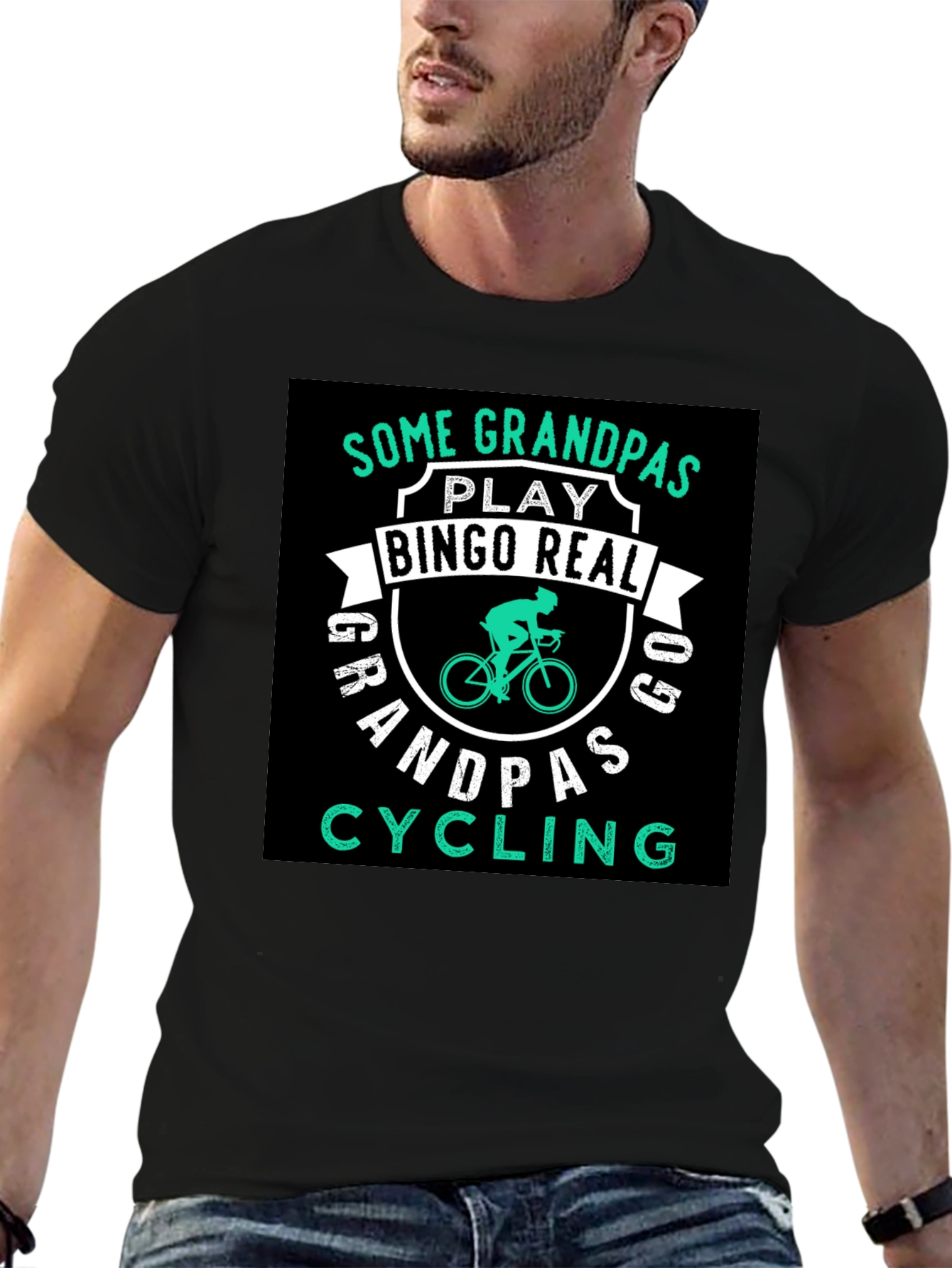 Grandpas Cycling T-Shirt - Black