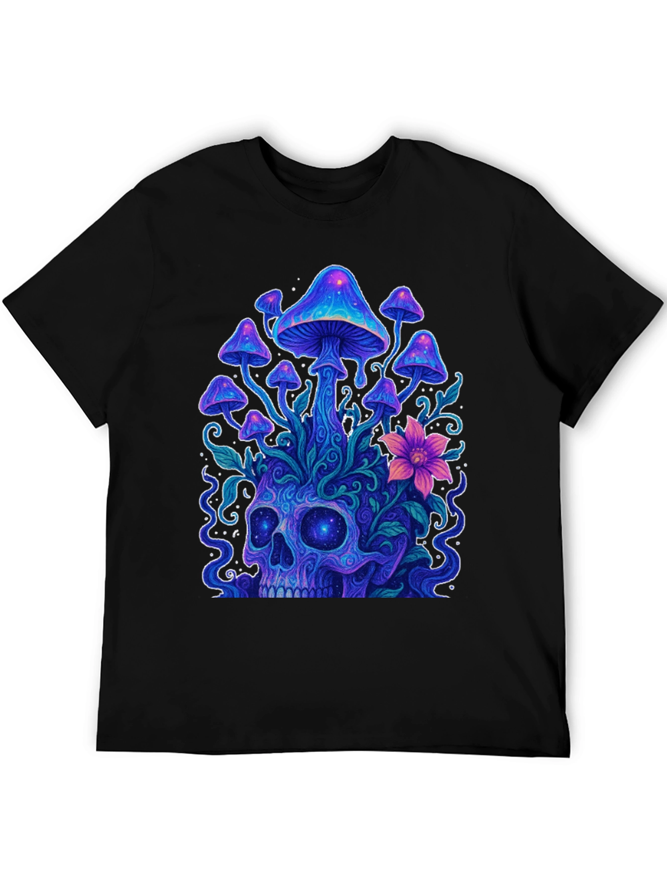 Psychedelic Skull & Mushroom Graphic Tee