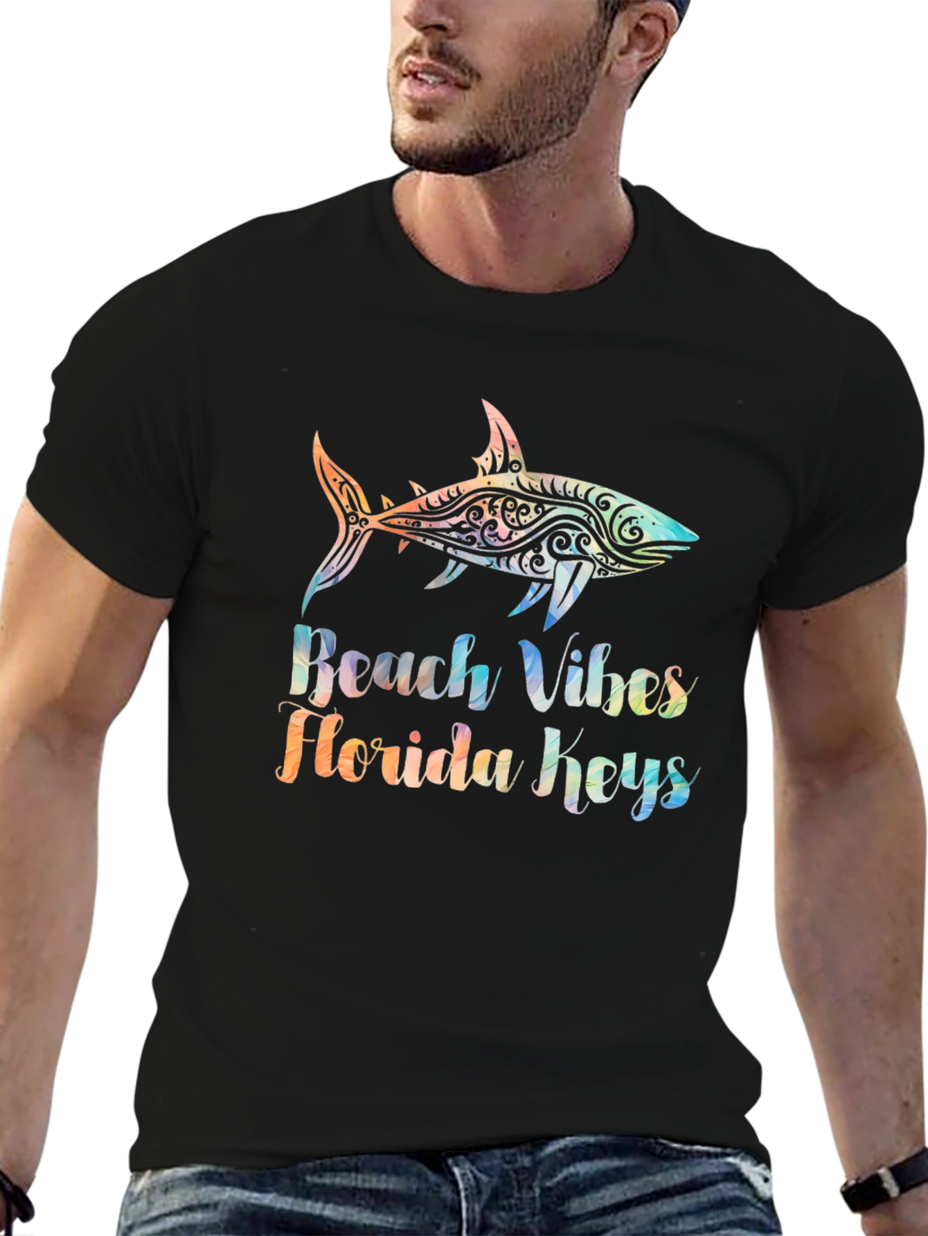 Beach Vibes Florida Keys Shark T-Shirt