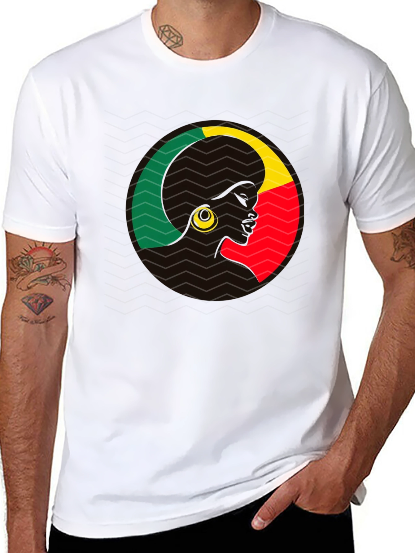 Benin Afro Silhouette Tee - Black