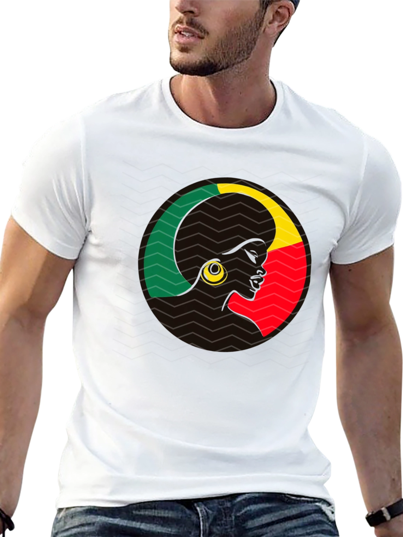 Benin Afro Silhouette Tee - Black