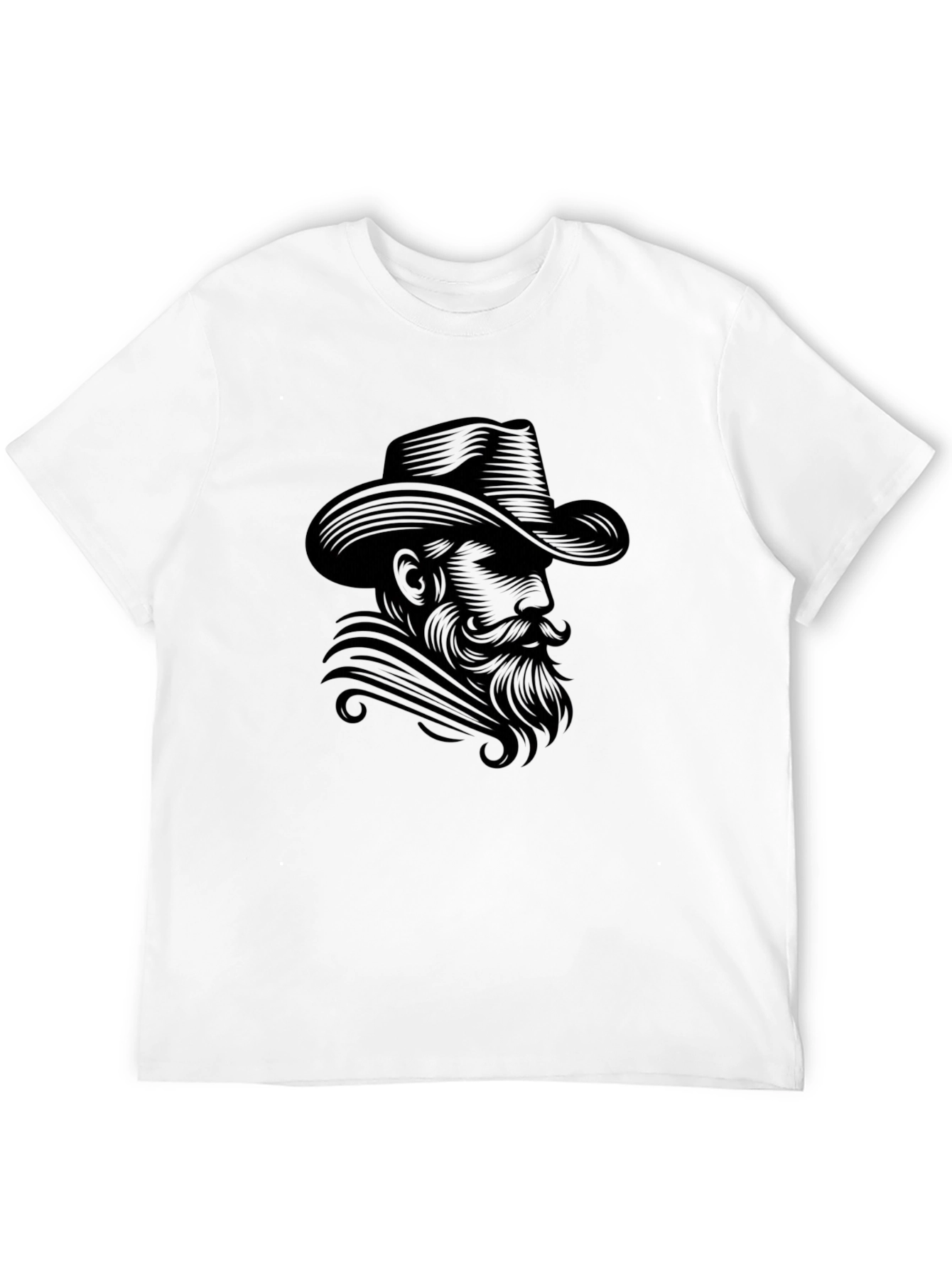 Cowboy Portrait Graphic Tee - Classic Western Style
