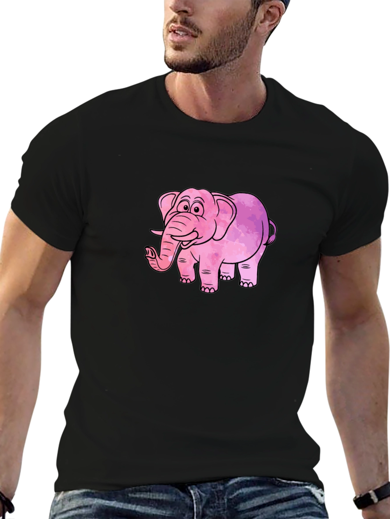 Elephant Graphic Black T-Shirt