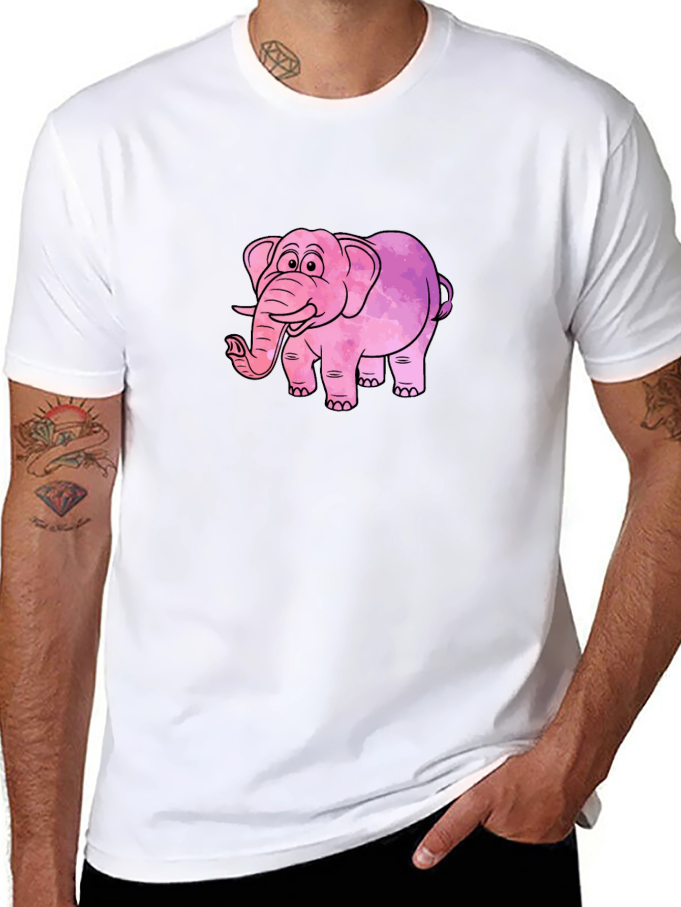 Elephant Graphic Black T-Shirt
