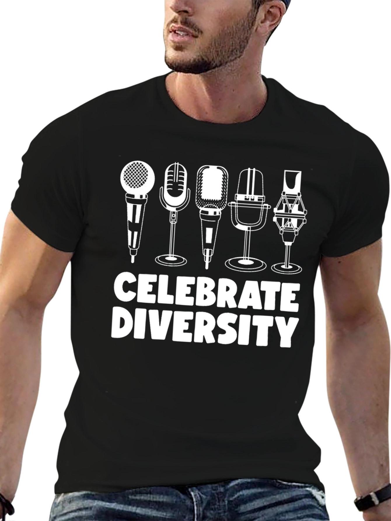 Celebrate Diversity T-Shirt - Microphone Graphic Tee