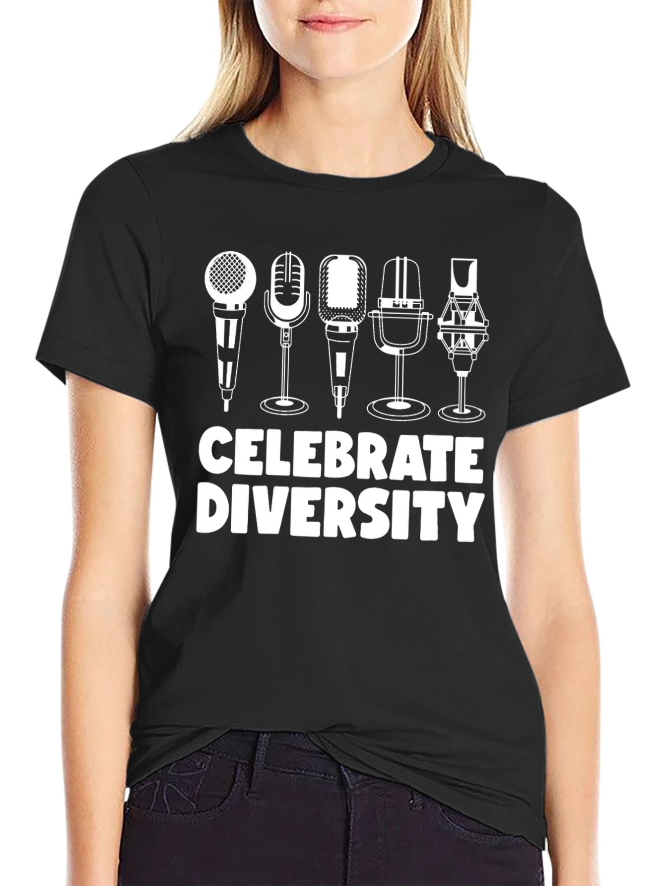 Celebrate Diversity T-Shirt - Microphone Graphic Tee