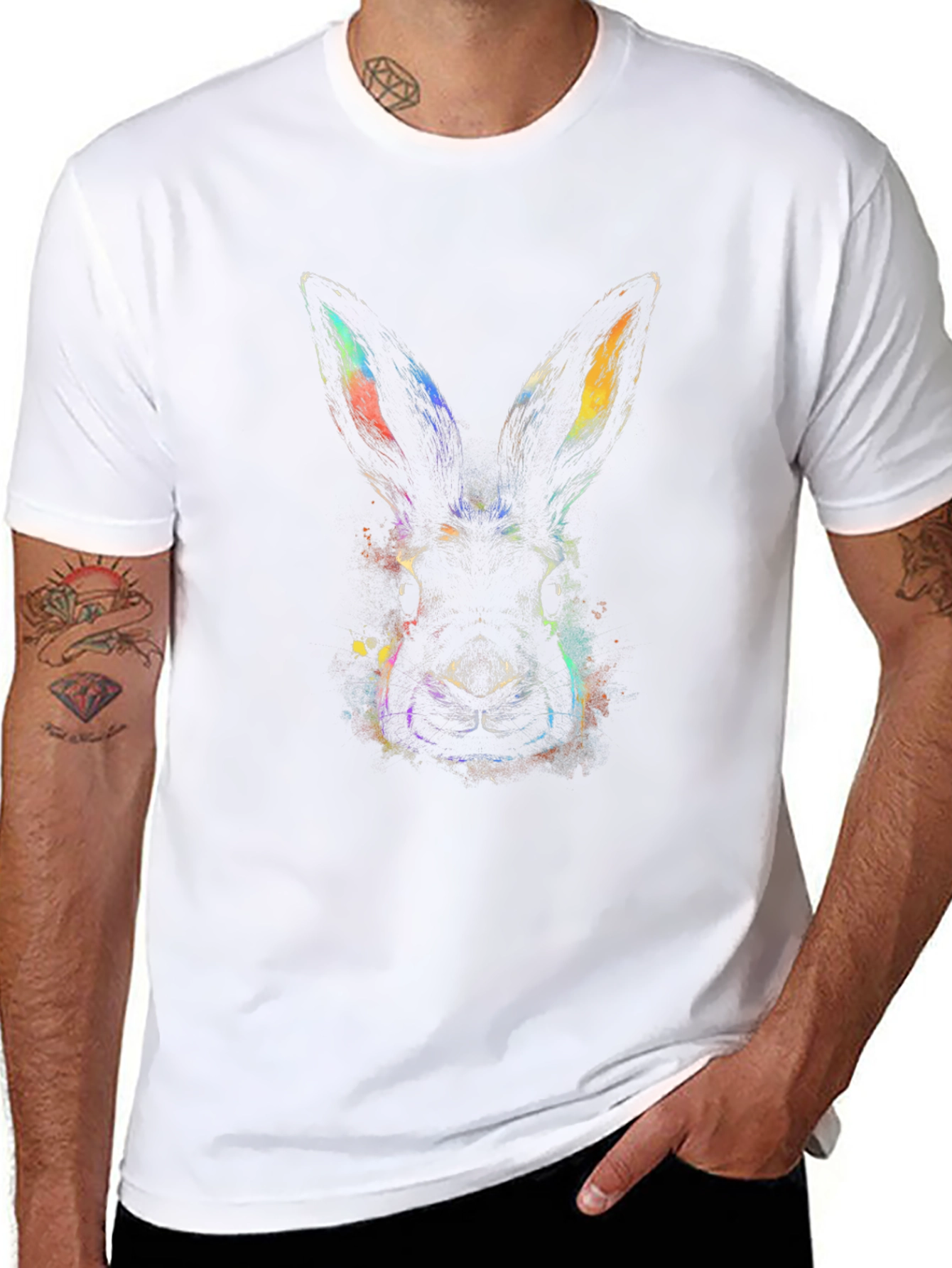 Rabbit Graphic Tee - Mens Black T-Shirt