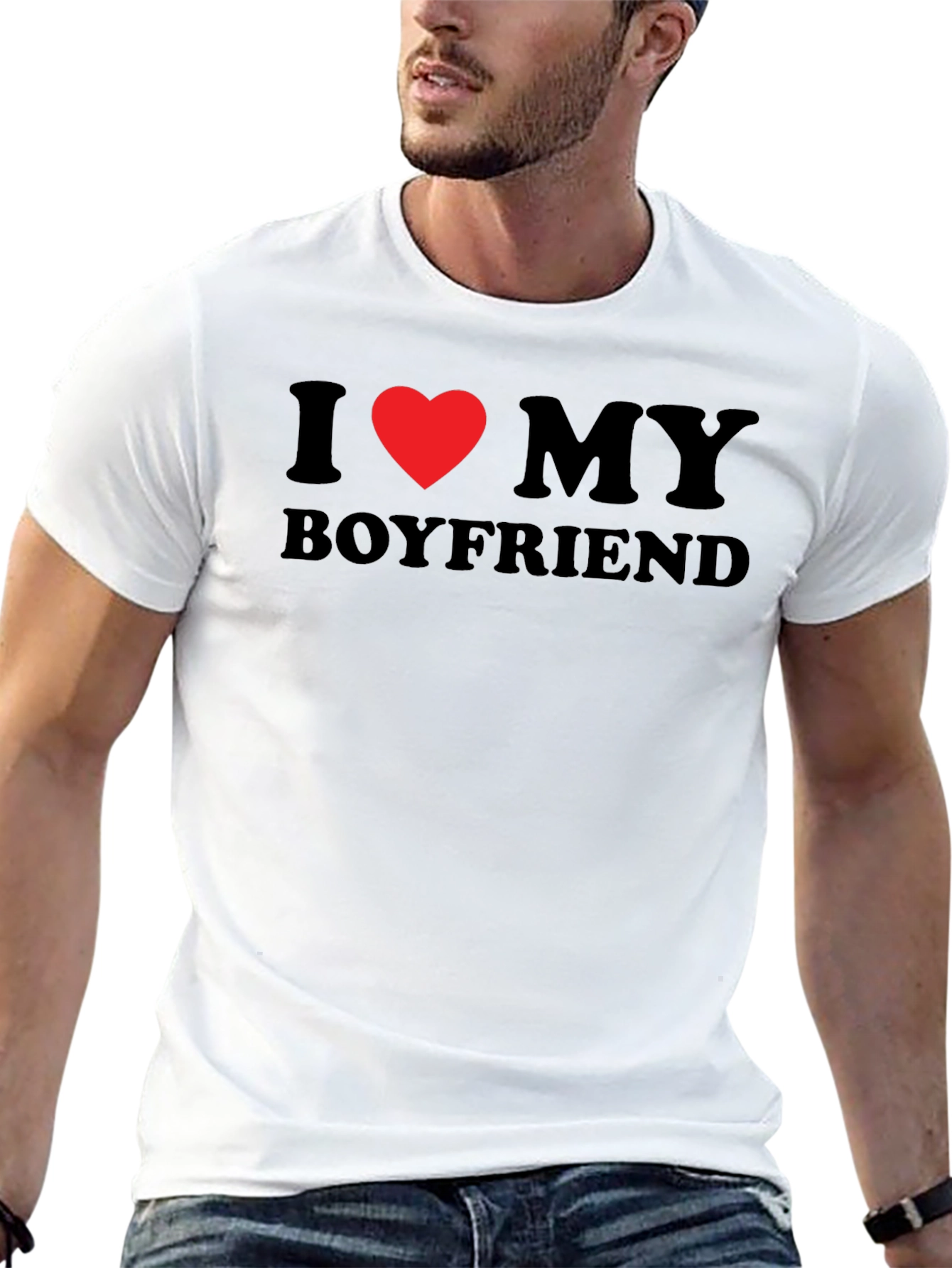 I Heart My Boyfriend T-Shirt - Black