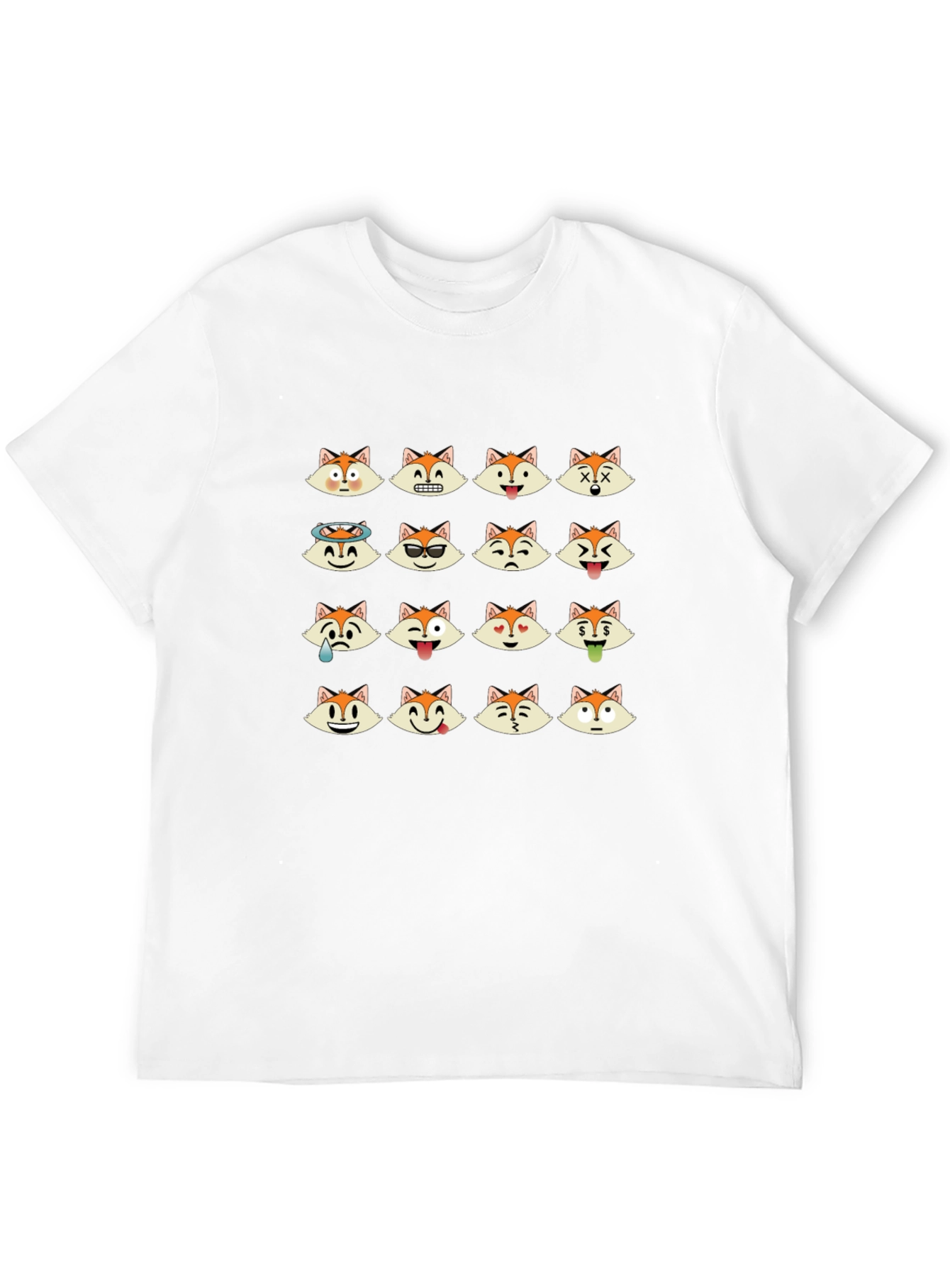 Emoji Fox Graphic Black T-Shirt